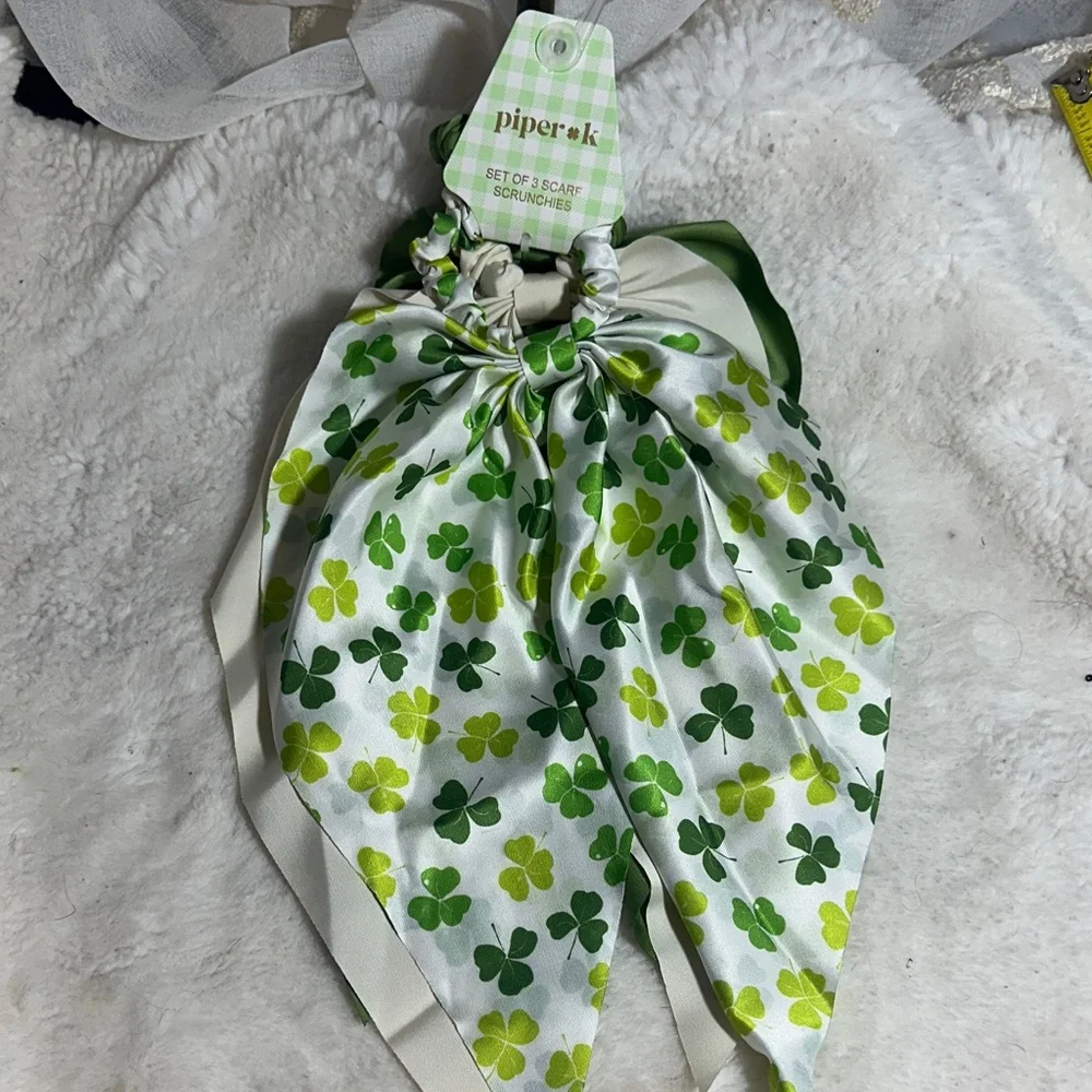 Piper K St Patrick’s day set of 3 scrunchies